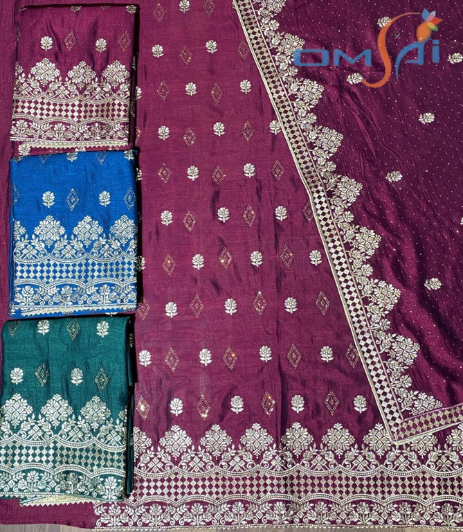 Blooming Vichitra with Embroidery Work WITH servosaki diamond Work Heavy Salwar suit Collections